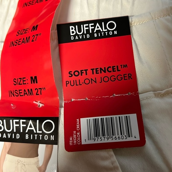 New Buffalo Womens Tencel Blend Pull On Joggers off white cream butter soft - Picture 3 of 4